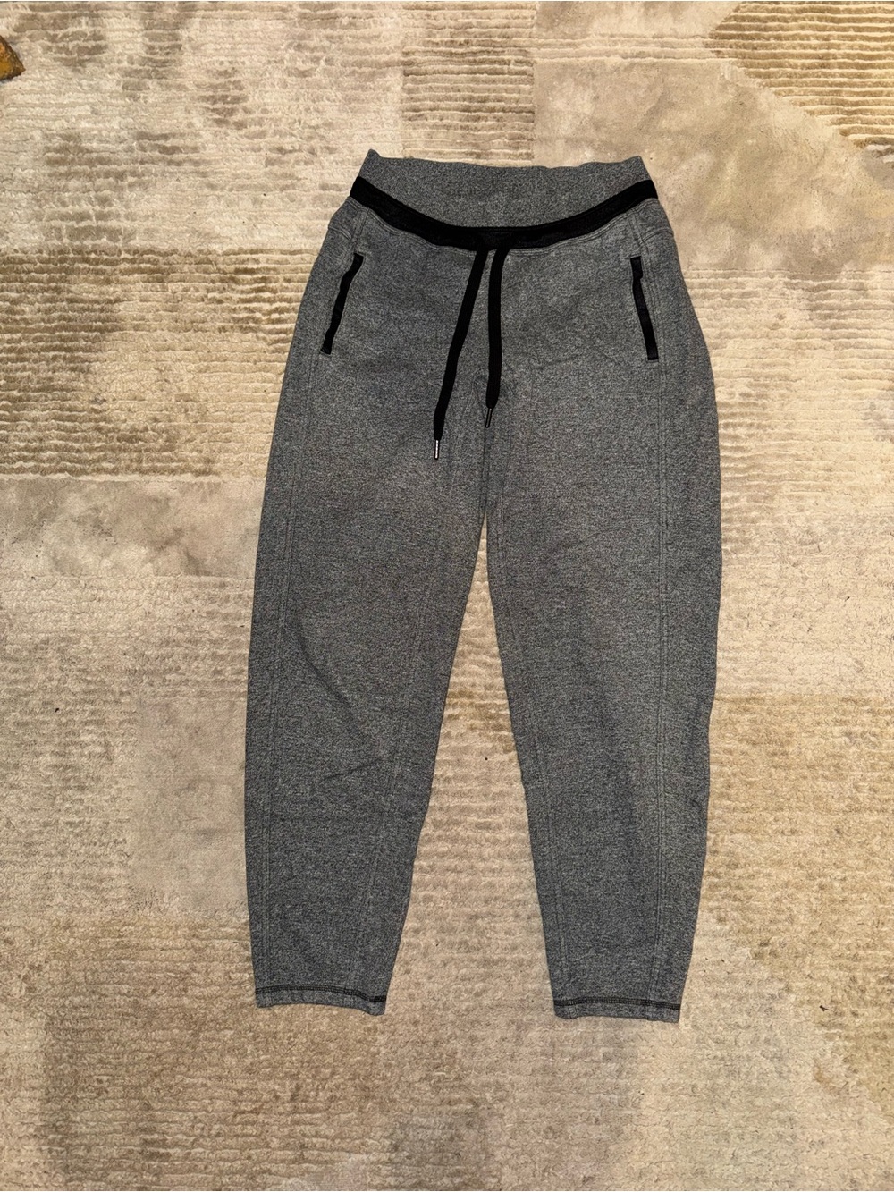 lululemon athletica Heather Gray Jogger Pants with Black Waistband